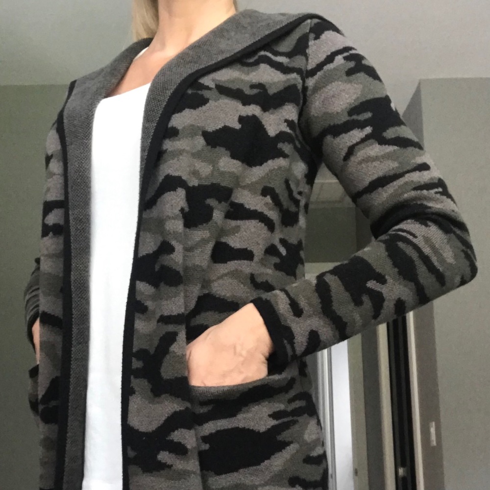 Rachel Zoe Camo Sweater With Hoodie
